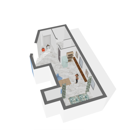 Plan 3D du studio Kena Twiny à Hiva Oa