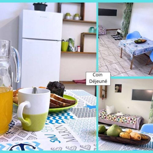 Montage de l’espace de vie du studio Kena Twiny à Hiva Oa